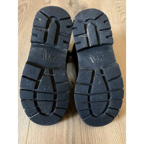 Zara Boys Pull On Zip Up Brown Chelsea Winter Boots Size 32 - Picture 5 of 6